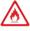 A red fire safety sign.