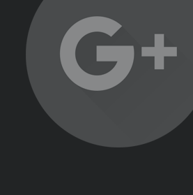 An Google Plus icon on a faded ellipse.